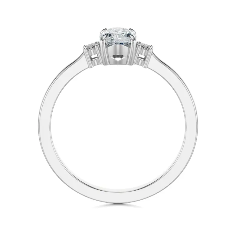 Pierścionek z owalnym diamentem w białym złocie SBPZ_018